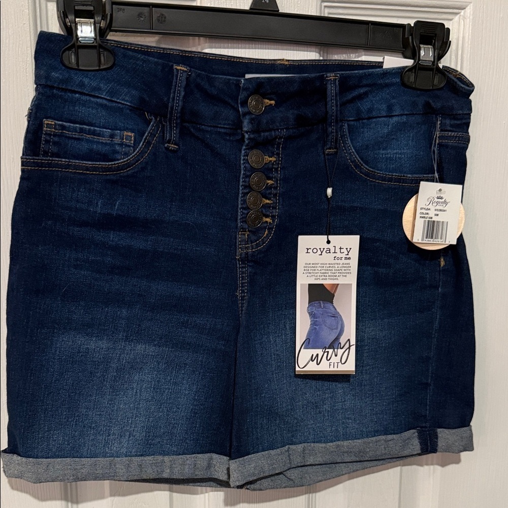 Royalty For Me Dark Blue Denim Shorts